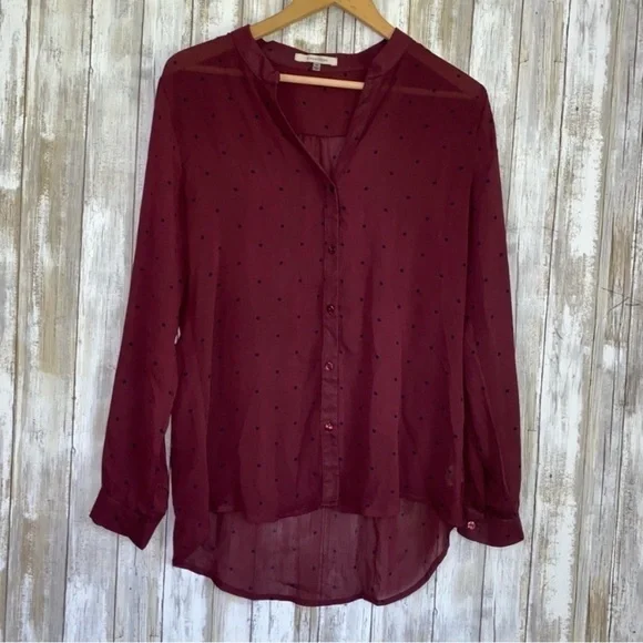 41 Hawthorn Red Dot High Low Button Down - Picture 1 of 6